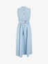 Robe longue unie effet lin - Bleu ciel - 1