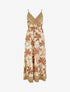 Robe longue à imprimé palmiers - Marron - 1