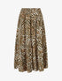 Jupe longue élastiquée graphique stylisé - Kaki - 1