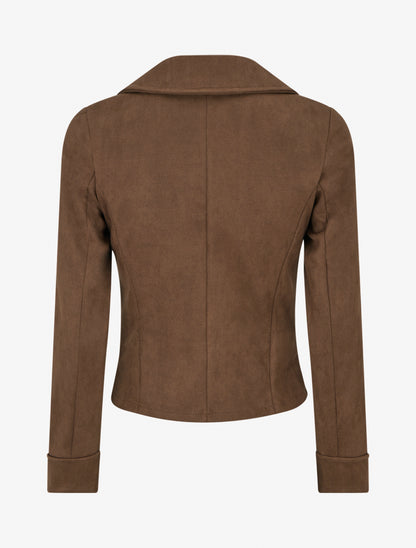 Veste en suédine à fermeture zippée - Marron - 2