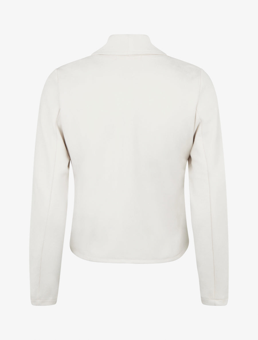 Suède jasje met sjaalkraag - Crème