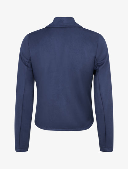 Suède jasje met sjaalkraag - Marine