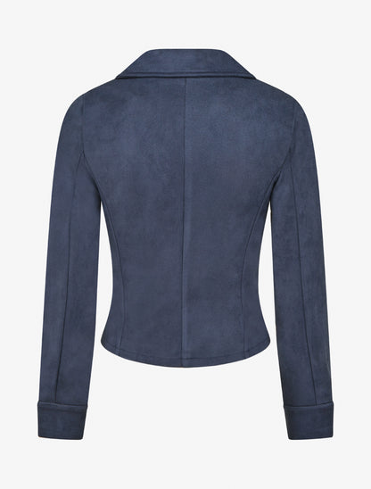 Veste en suédine à fermeture zippée - Marine - 2