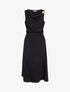 Robe longue sans manches à effet drapé - Noir - 1