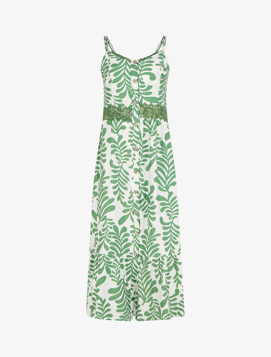 Robe évasée imprimé fantaisie - Vert - 1
