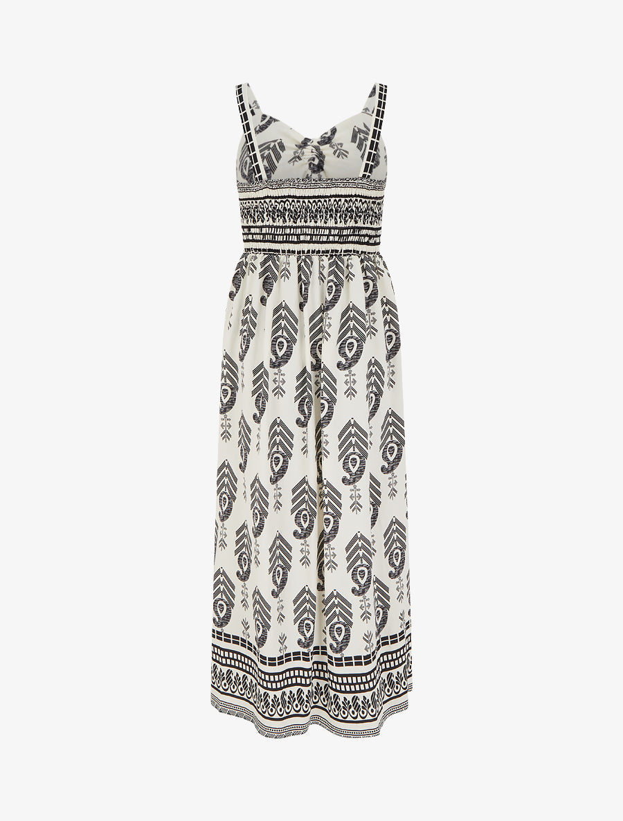 Robe longue évasée imprimée - Noir - 2