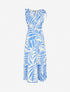 Robe imprimé feuillages à bretelles à noeud - Bleu ciel - 1