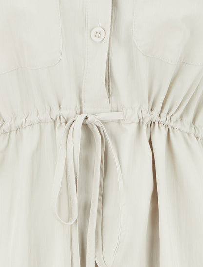 Robe droite unie à manches courtes - Beige - 3