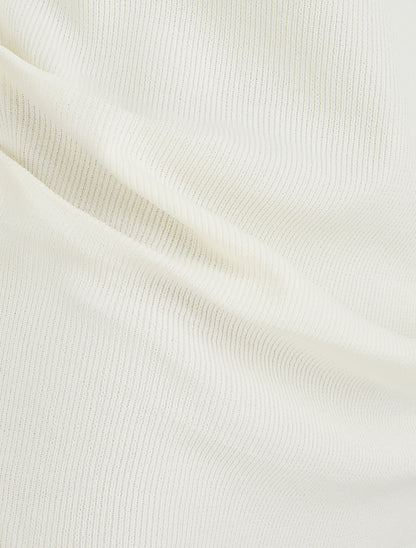 Top uni sans manches à col bénitier - Écru - 3
