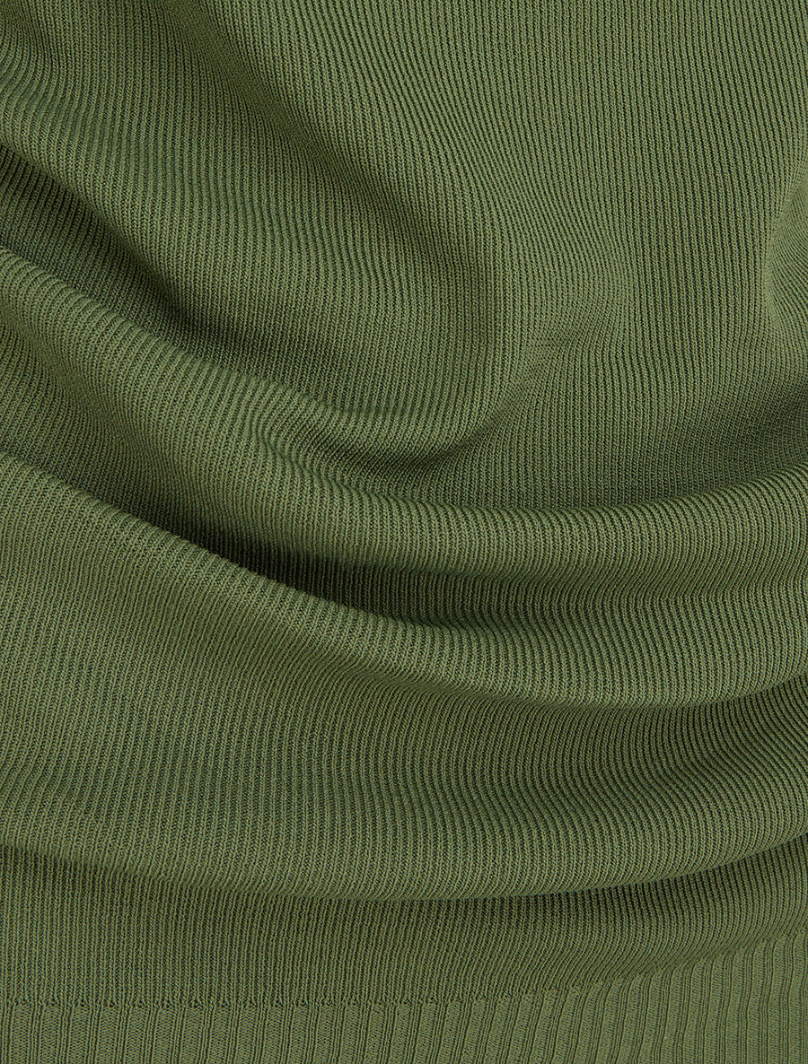 Top uni sans manches à col bénitier - Kaki - 3