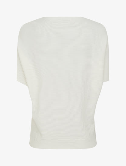 Top uni texturé à manches courtes - Écru - 2