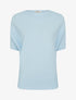 Top uni texturé à manches courtes - Bleu ciel - 1