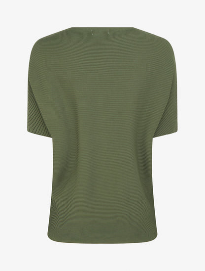 Top uni texturé à manches courtes - Kaki - 2