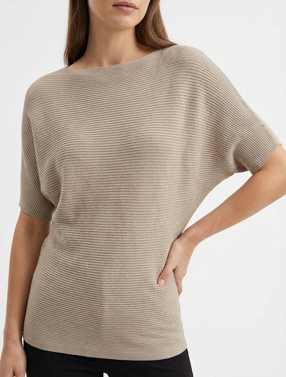 Getextureerde top met korte mouwen - Mol