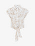 Chemise à nouer à broderies végétales - Écru - 1