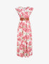 Robe longue imprimé fleuri à manches courtes - Rose - 1