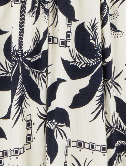 Robe longue à imprimé palmiers - Marine - 3