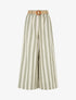 Pantalon élastiqué à imprimé rayures - Kaki - 1