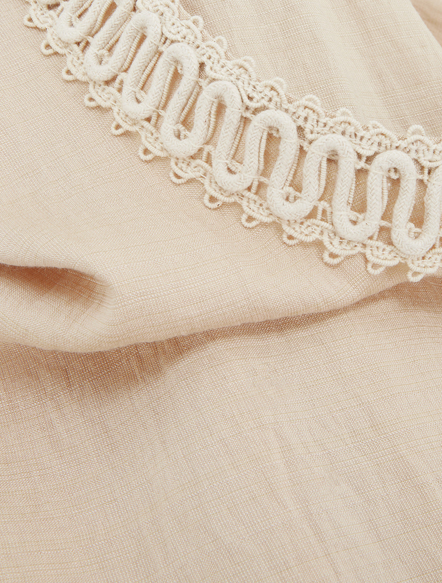 Top sans manches droit à broderies - Beige - 3