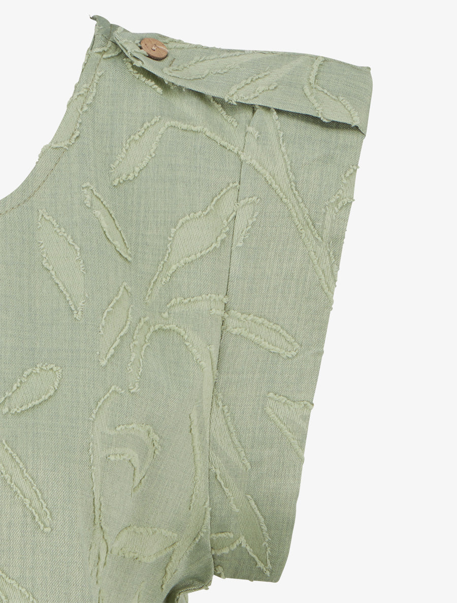 Top droit sans manches en tissu texturé - Kaki - 3