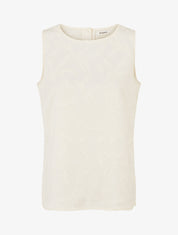 Top sans manches en tissu texturé - Beige clair - 1