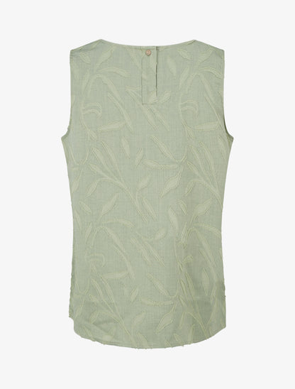 Top sans manches en tissu texturé - Vert olive - 2
