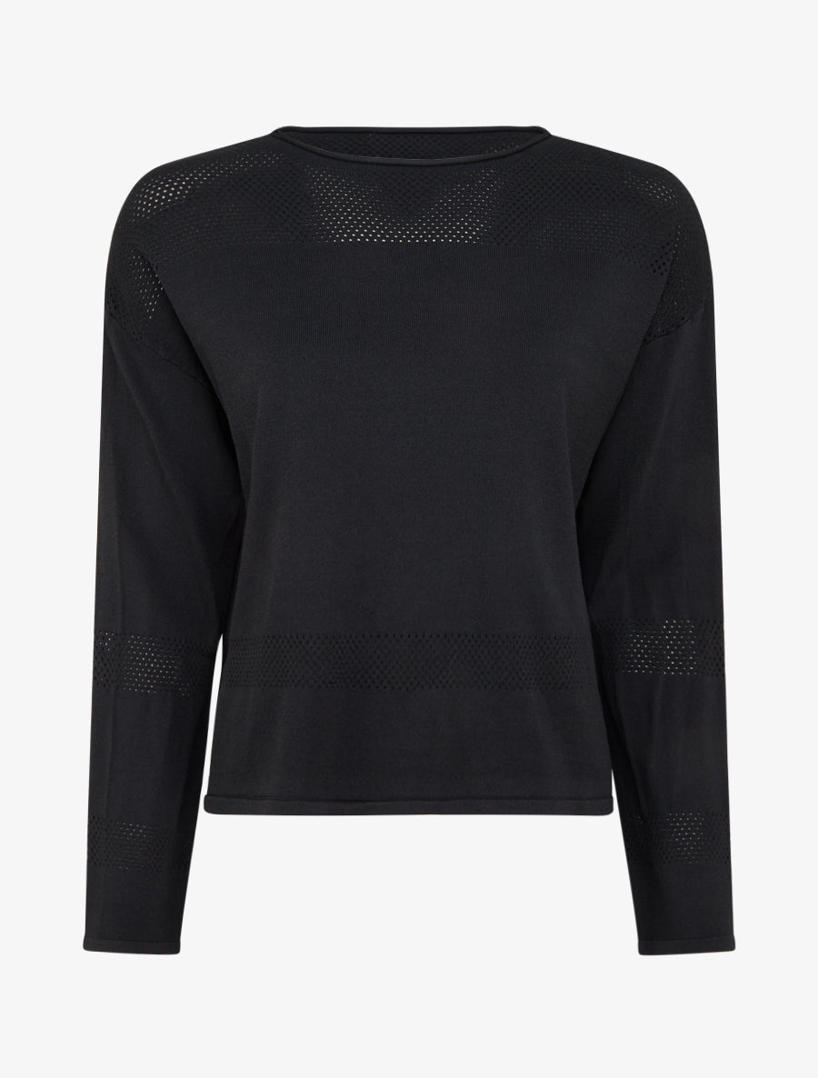 Pull fin à boutons décoratifs - Noir - 1