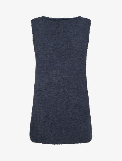 Débardeur en maille style peau de mouton - Marine - 2