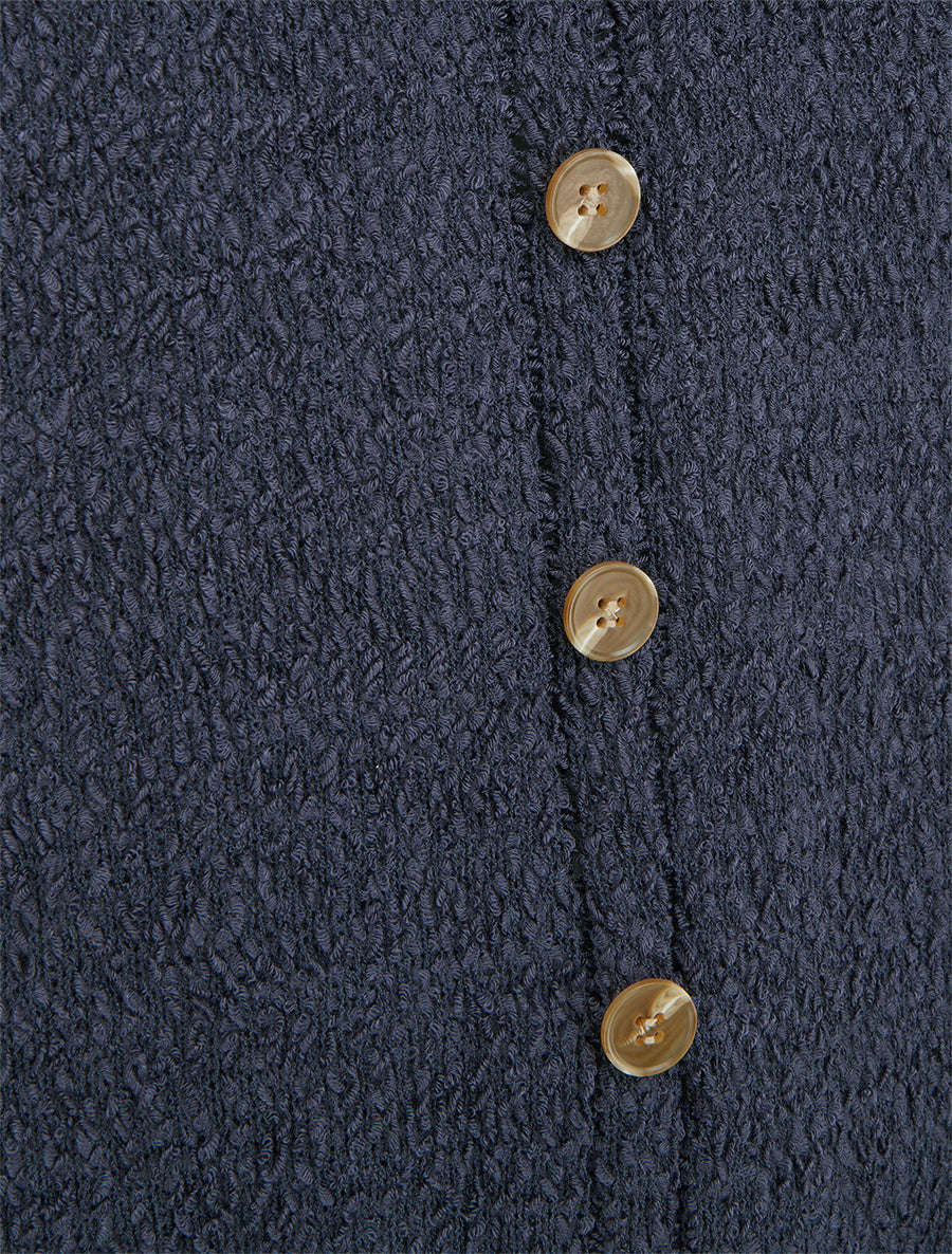 Débardeur en maille style peau de mouton - Marine - 3