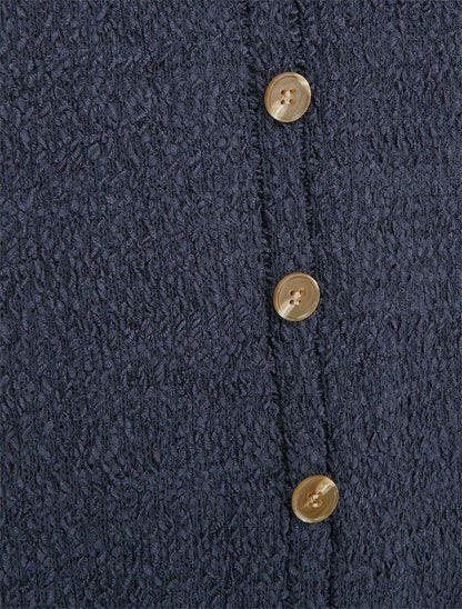 Débardeur en maille style peau de mouton - Marine - 3