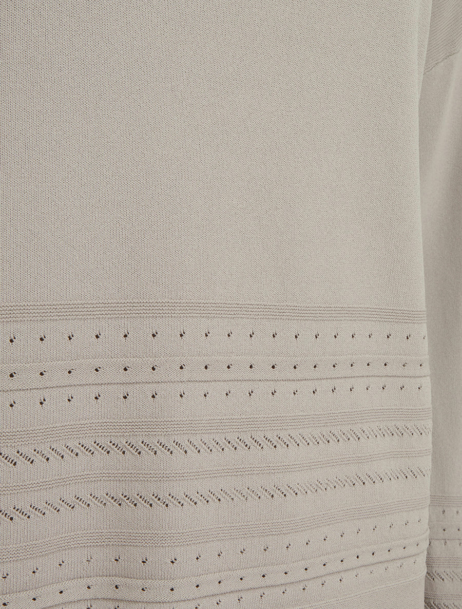 Top droit en maille à bords fantaisie - Taupe - 3