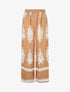 Pantalon ample à imprimé arabesque - Camel - 1