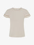 T-shirt manches courtes à détail broderies - Beige - 1