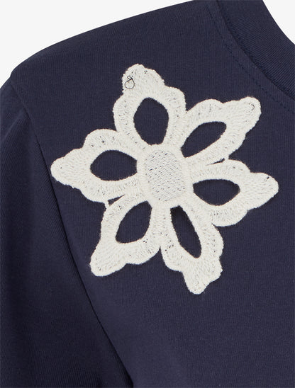T-shirt manches courtes à poche brodée - Marine - 3