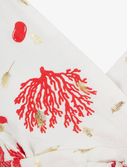Robe mi-longue imprimé motif marins - Rouge - 3