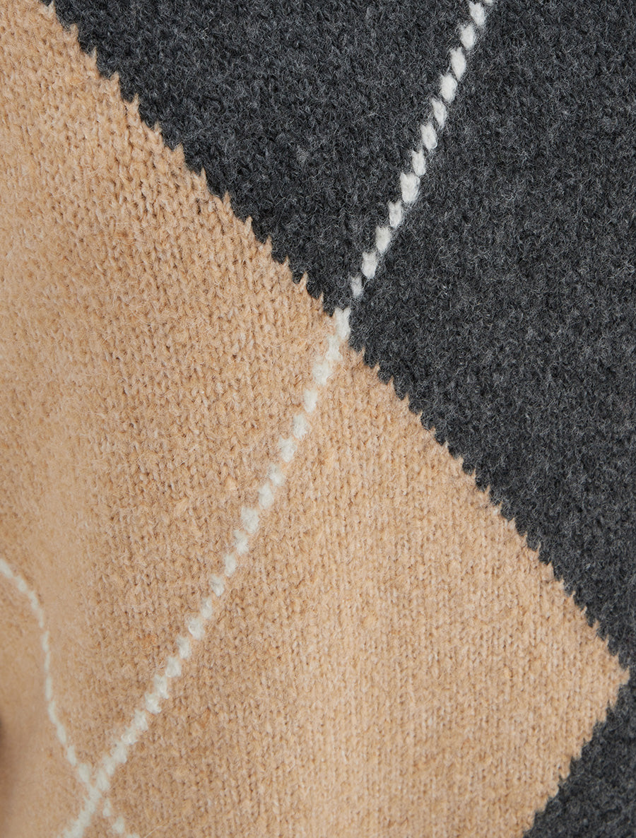 Pull en maille à imprimé color block - Gris - 3