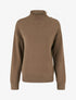 Pull droit à col montant et boutons métalliques - Marron - 1