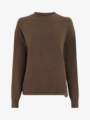 Pull uni à empiècement oeillets - Marron - 1