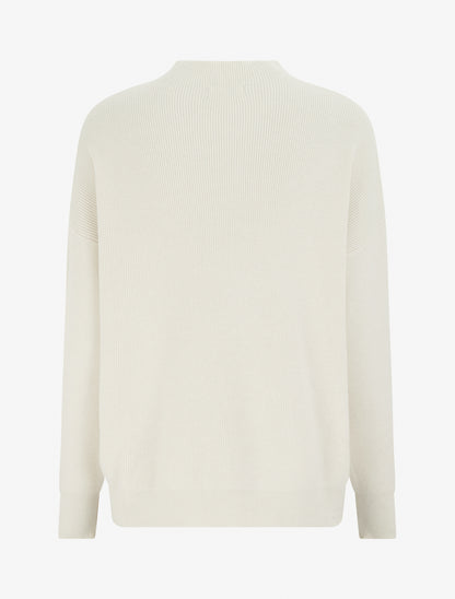 Pull droit classique à col montant - Beige - 2