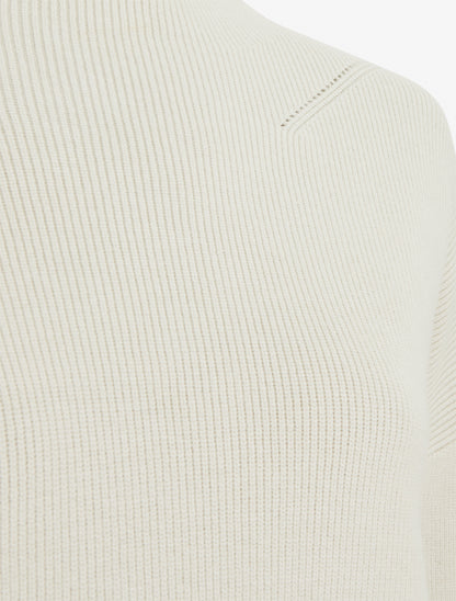 Pull droit classique à col montant - Beige - 3
