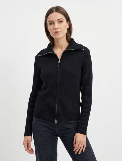 Gebreid vest met rits - Zwart