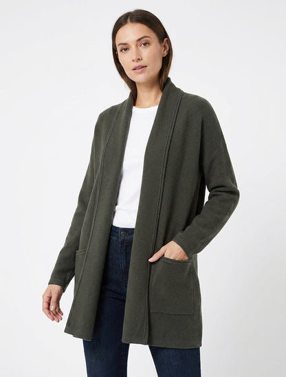 Halflang vest met sjaalkraag - Kaki