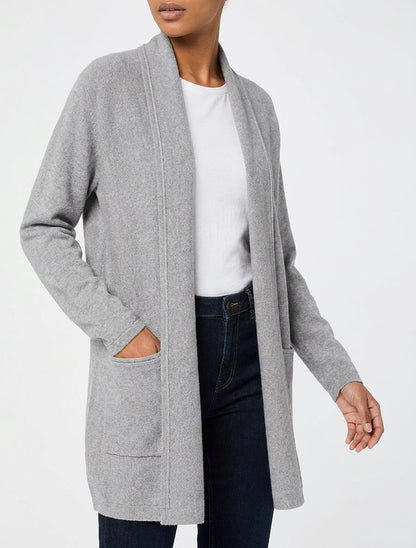 Halflang vest met sjaalkraag - Grijs