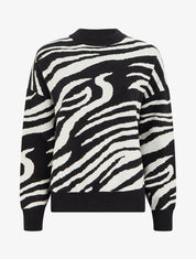 Pull ample imprimé zèbre - Blanc - 1
