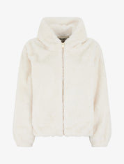 Blouson zippé en fourrure synthétique - Écru - 1