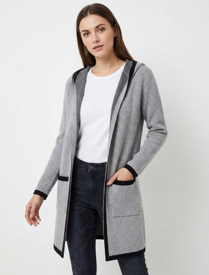 Open vest met capuchon - Grijs