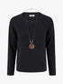Pull droit en maille côtelée - Noir - 1