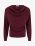 Pull droit à col bénitier - Lie de vin - 1
