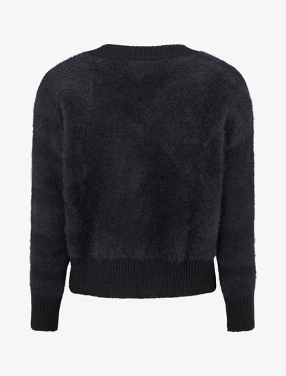 Pull uni duveteux - Noir - 2