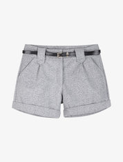 Short en feutrine à bords retroussés - Gris chiné - 4